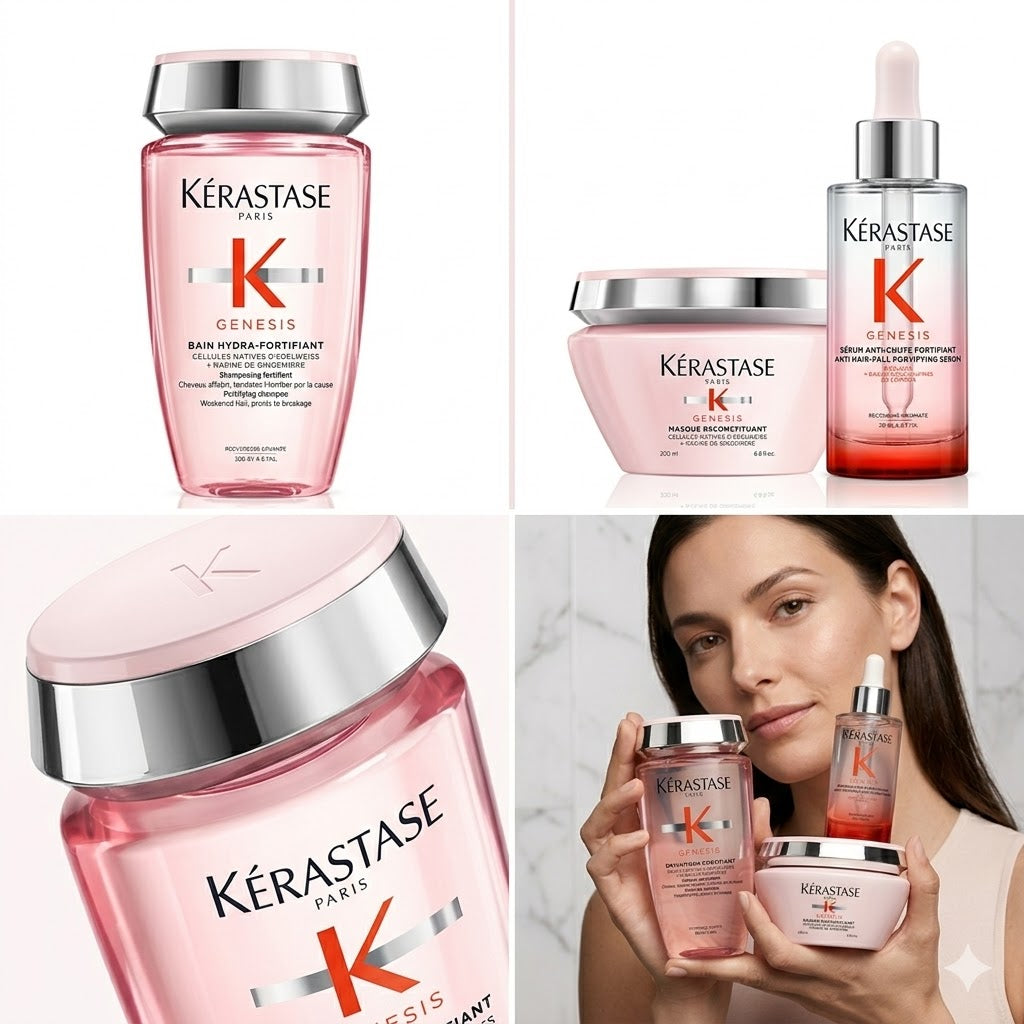 KÉRASTASE GENESIS RUTINA ANTICAÍDA FORTIFICANTE ESENCIAL (SHAMPOO 250 ML + MASCARILLA 200 ML + SÉRUM 90 ML)