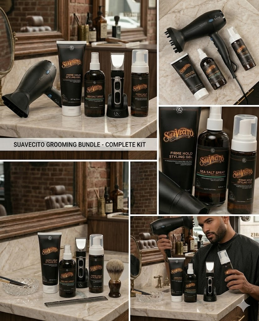 Kit Profesional de Styling y Barbería Suavecito & Gama – Definición, Volumen y Acabado Profesional