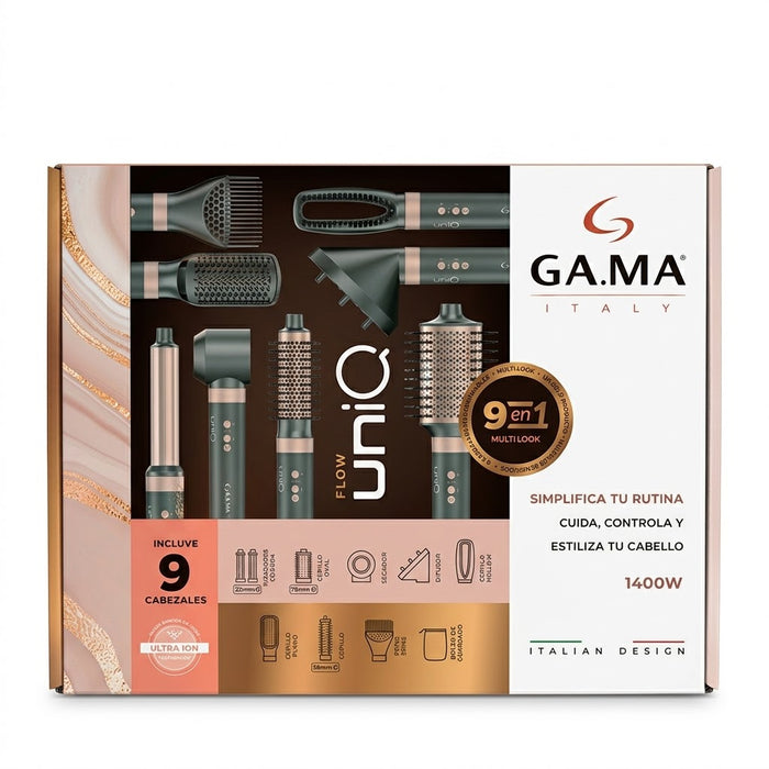 GAMA Italy Uniq Flow 9 en 1 1400W – Cepillo de Aire Multifuncional