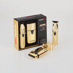 Combo BaBylissPRO Trimmer FX + Shaver UV Gold Barber Profesional Inalámbrico
