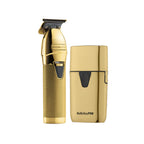 Combo BaBylissPRO Trimmer FX + Shaver UV Gold Barber Profesional Inalámbrico