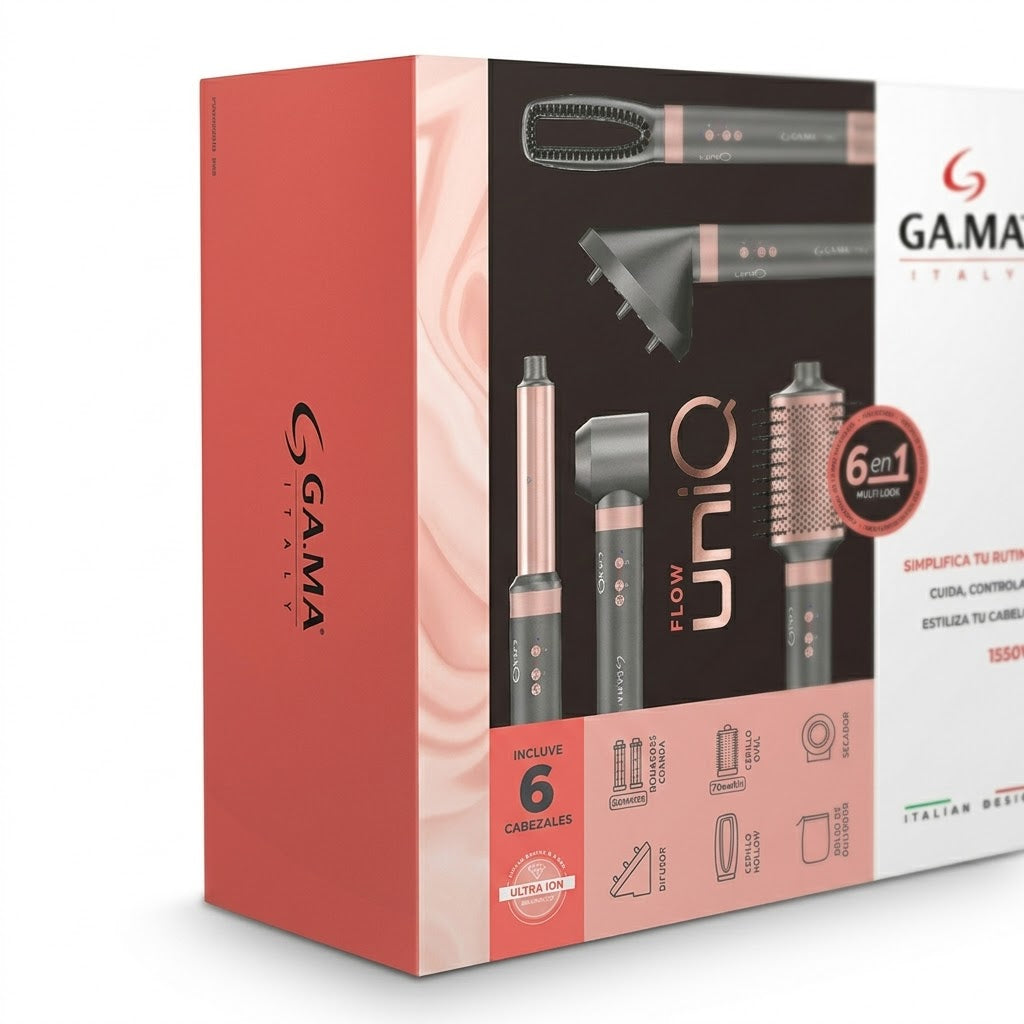 GAMA Italy Uniq Flow 6 en 1 1550W – Cepillo de Aire Multifuncional