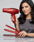 Combo BaByliss Plancha Titanium Roja + Secadora Cerámix Estilísimo