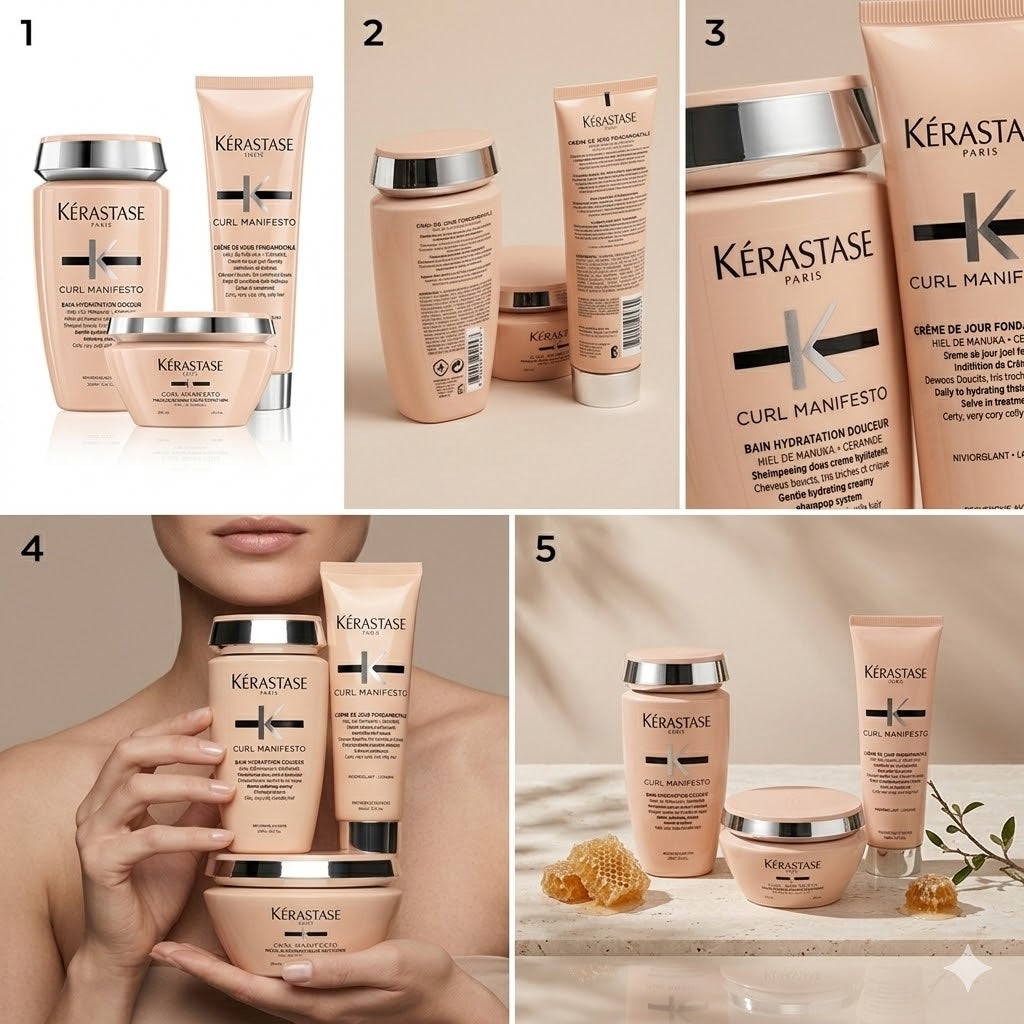 Kit Kérastase Curl Manifesto – Bain Hydratation 250ml + Masque Beurre 200ml + Crème de Jour 150ml