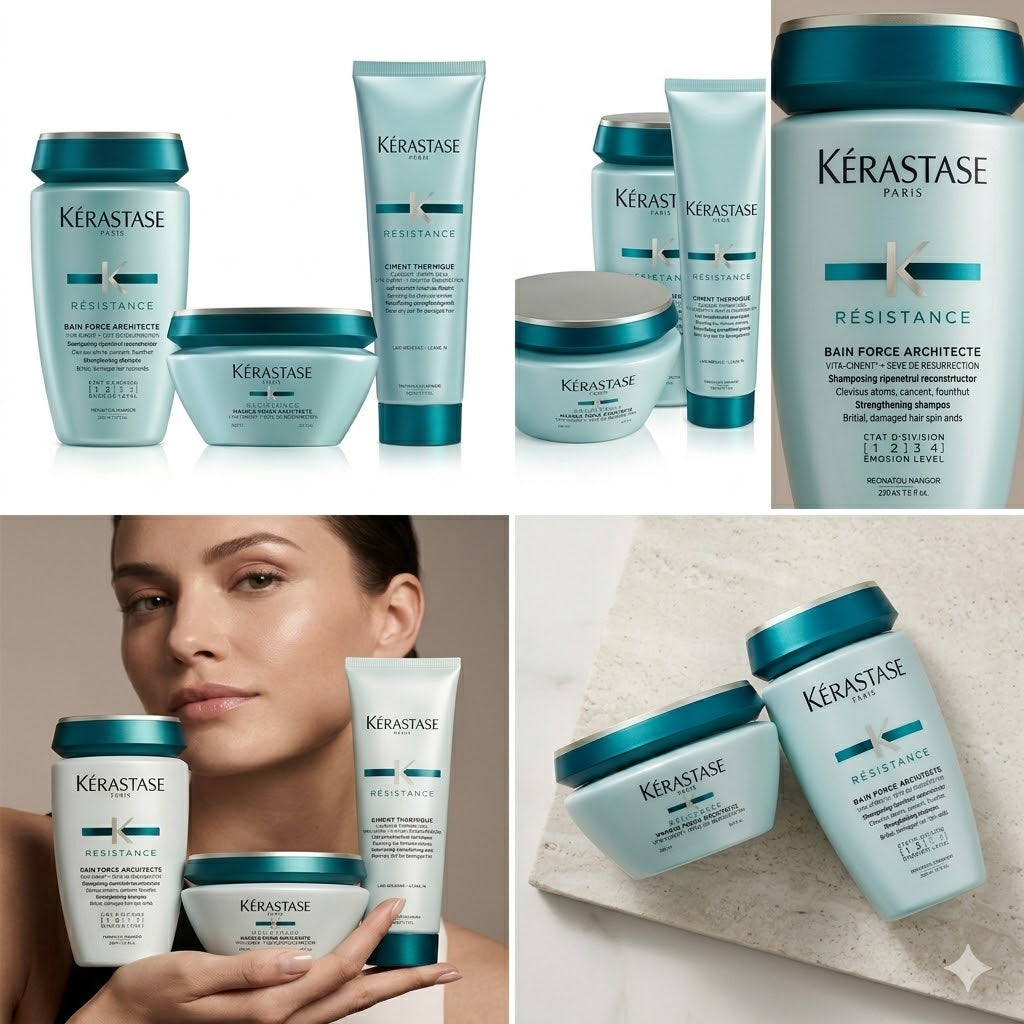 KÉRASTASE RÉSISTANCE BAIN FORCE ARCHITECTE 250 ML + MASQUE FORCE ARCHITECTE 200 ML + CIMENT THERMIQUE 150 ML