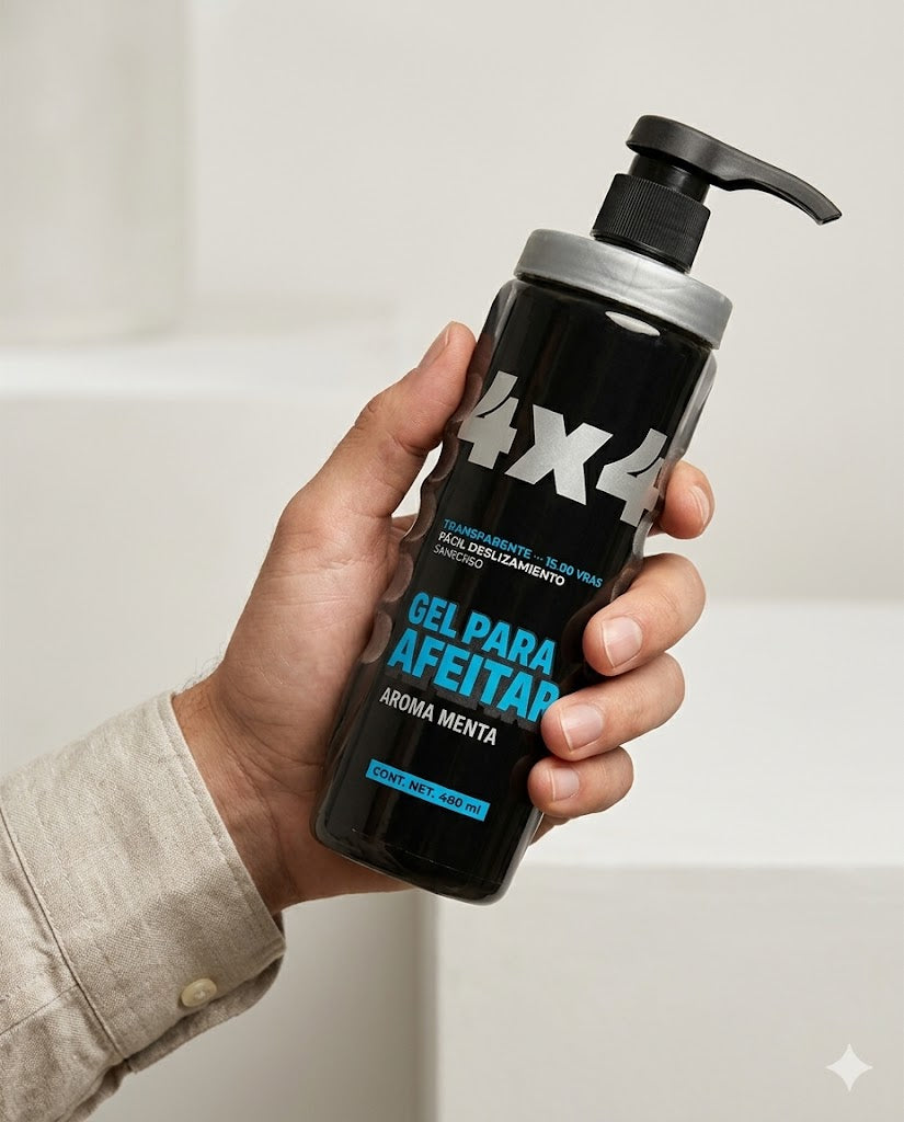 GEL PARA AFEITAR 4X4 PROFESIONAL MENTA 485grs
