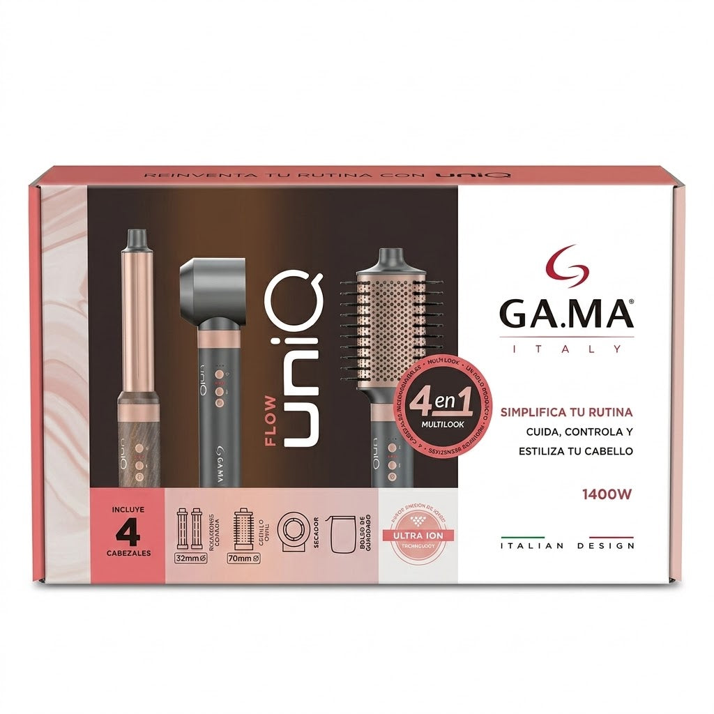 GAMA Italy Uniq Flow 4 en 1 1400W – Cepillo de Aire Multifuncional