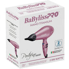 Secadora BaBylissPRO Portofino Pink 2000W Nano Titanium Motor Italiano Profesional