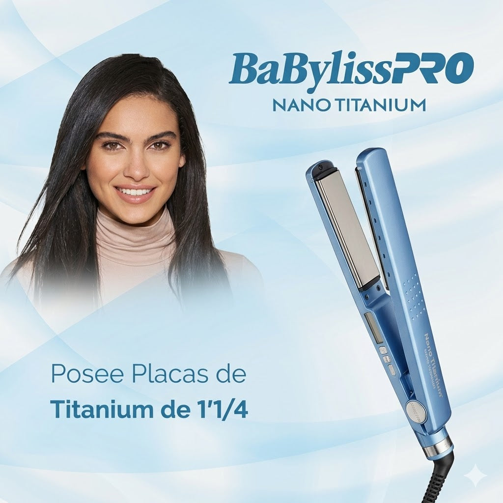 Plancha Alaciadora BaBylissPRO Nano Titanium 1¼ BNT2091TES " Profesional Cabello Largo