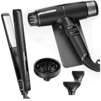 GAMA Italy Salon Exclusive Wide & Long + Secadora Profesional – Kit Profesional de Alisado y Secado