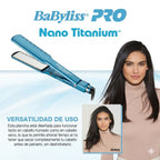 Plancha Alaciadora BaByliss Nano Titanium 1½" BNT5073 Cabello Húmedo y Seco Azul
