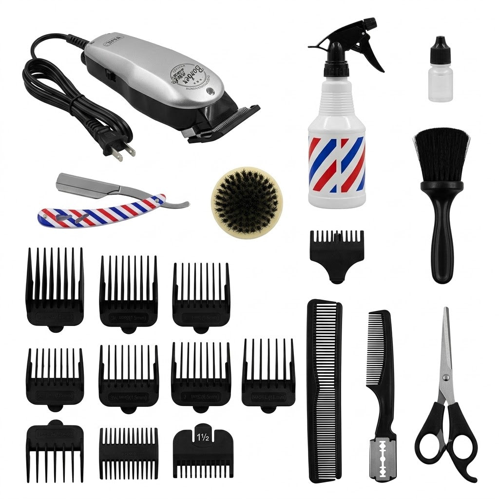 Kit de Barbería Profesional Bonafide – Máquina de Corte y Accesorios Completos