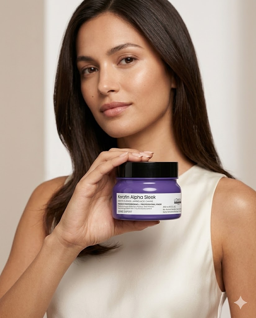 L'Oréal Professionnel Keratin Alpha Sleek Masque 250 ml – Mascarilla Alisante Profesional