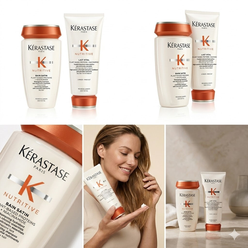 KÉRASTASE NUTRITIVE BAIN SATIN 250 ML + LAIT VITAL 200 ML