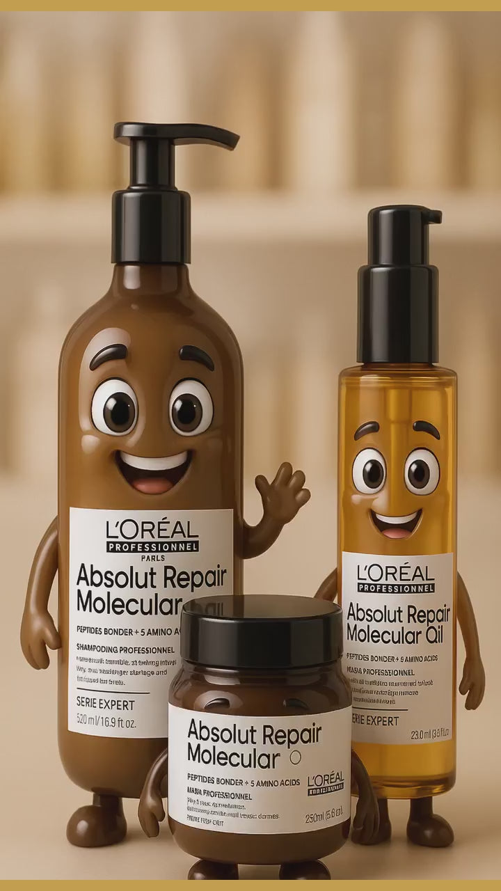 Video loreal-professionnel-absolut-repair-molecular-routine-reparacion-molecular-completa-para-cabello-danado