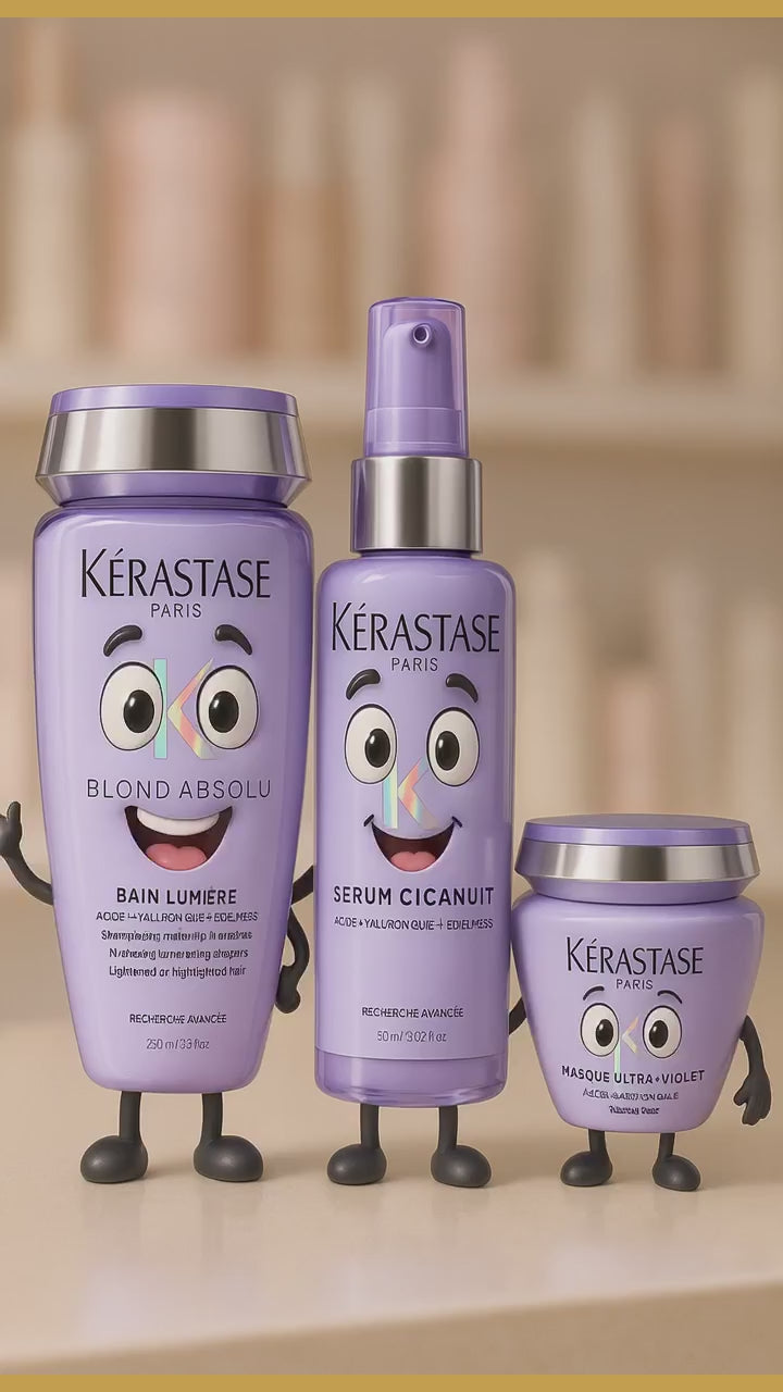 Video combo-kerastase-blond-absolu-bain-lumiere-serum-cicanuit-masque-ultra-violet