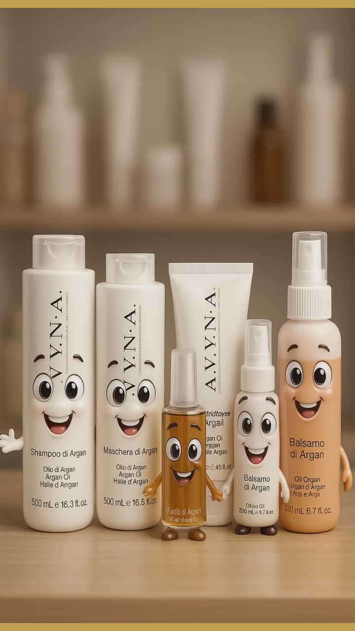 Video combo-avyna-argan-shampoo-mascarilla-ricostruttore-fluido-bifasico