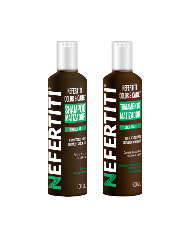 NEFERTITI COLOR CARE SHAMPOO + TRATAMIENTO CHOCOLATE 300ML