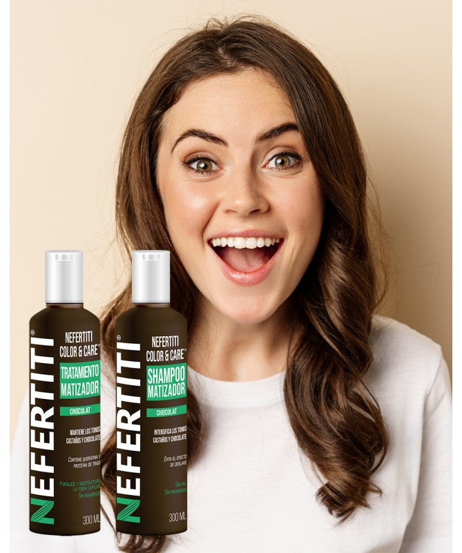 NEFERTITI COLOR CARE SHAMPOO + TRATAMIENTO CHOCOLATE 300ML