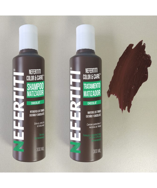NEFERTITI COLOR CARE SHAMPOO + TRATAMIENTO CHOCOLATE 300ML