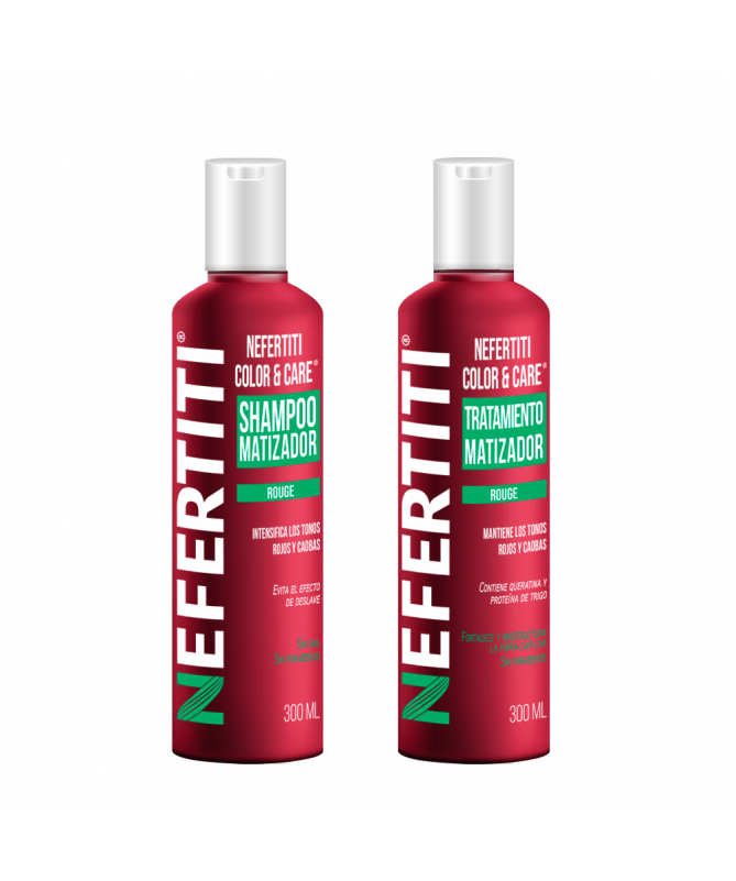 NEFERTITI COLOR CARE SHAMPOO/TRATAMIENTO ROUGE 300ML