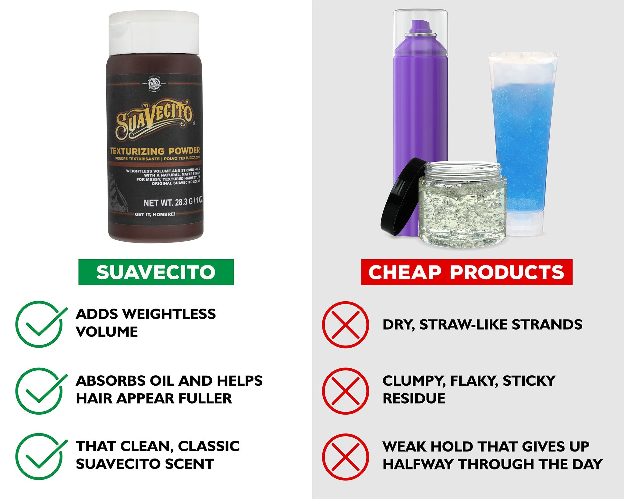 Suavecito Polvo Texturizador 50g para volumen y textura profesional barbería