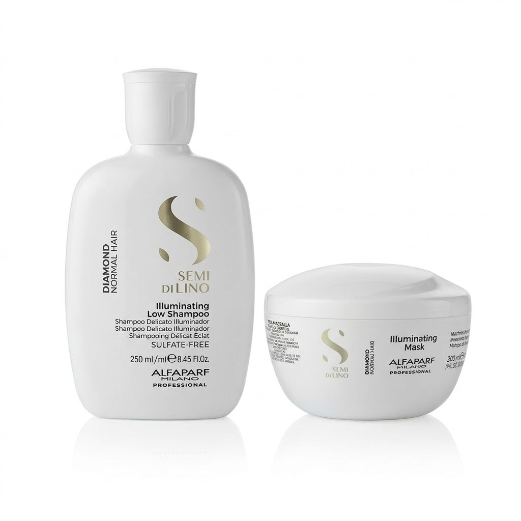 ALFAPARF SEMI DI LINO DIAMOND ILLUMINATING DUO - SHAMPOO & MASK