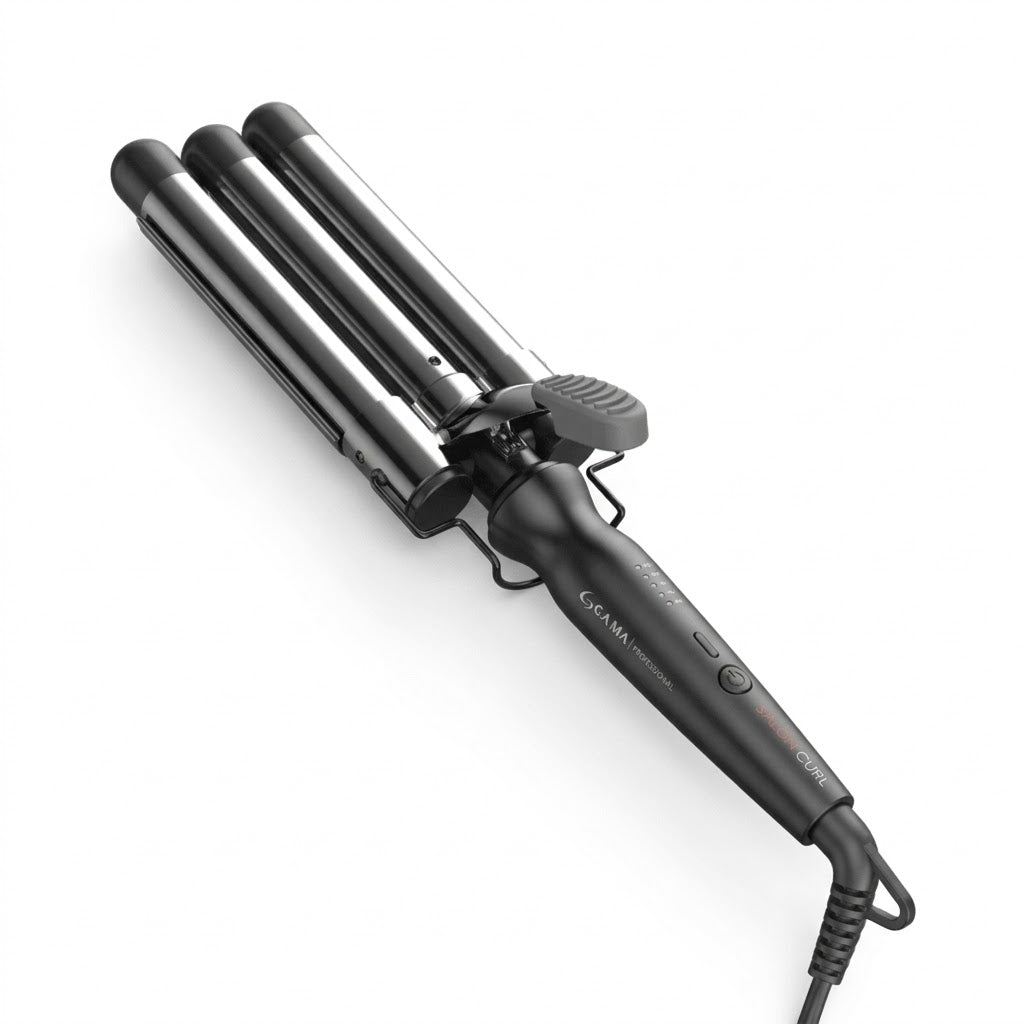 Tenaza Triple GAMA Salon Curl Triferro Silk Ondas Profesional