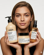 Trio L'Oréal Absolut Repair Protein + Gold Quinoa – Shampoo, Mascarilla y Aceite Reparador