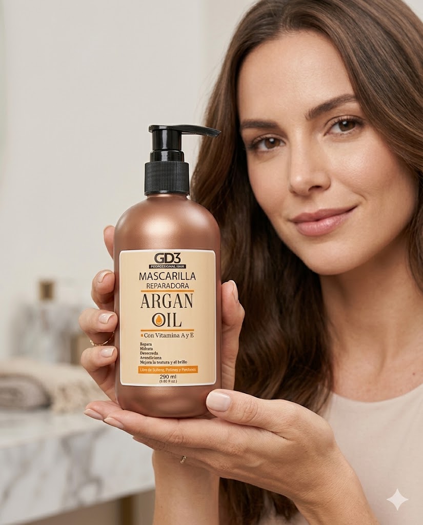 Mascarilla Reparadora GD3 Argan Oil 290 ml – Tratamiento Intensivo Cabello Dañado