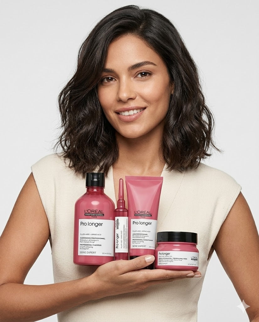 Sistema L'Oréal Pro Longer Filler-A100 + Amino Acid – Shampoo, Sérum, Acondicionador y Mascarilla
