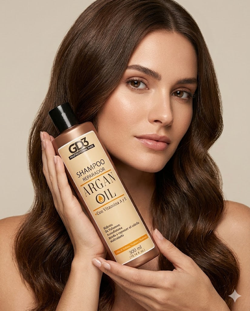 Shampoo Reparador GD3 Argan Oil 300 ml – Limpieza Suave con Aceite de Argán