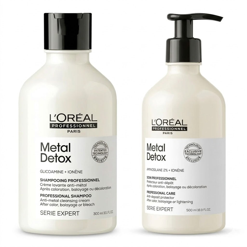 Duo L'Oréal Metal Detox Glicoamine + Ionène – Shampoo y Tratamiento Anti-Metales