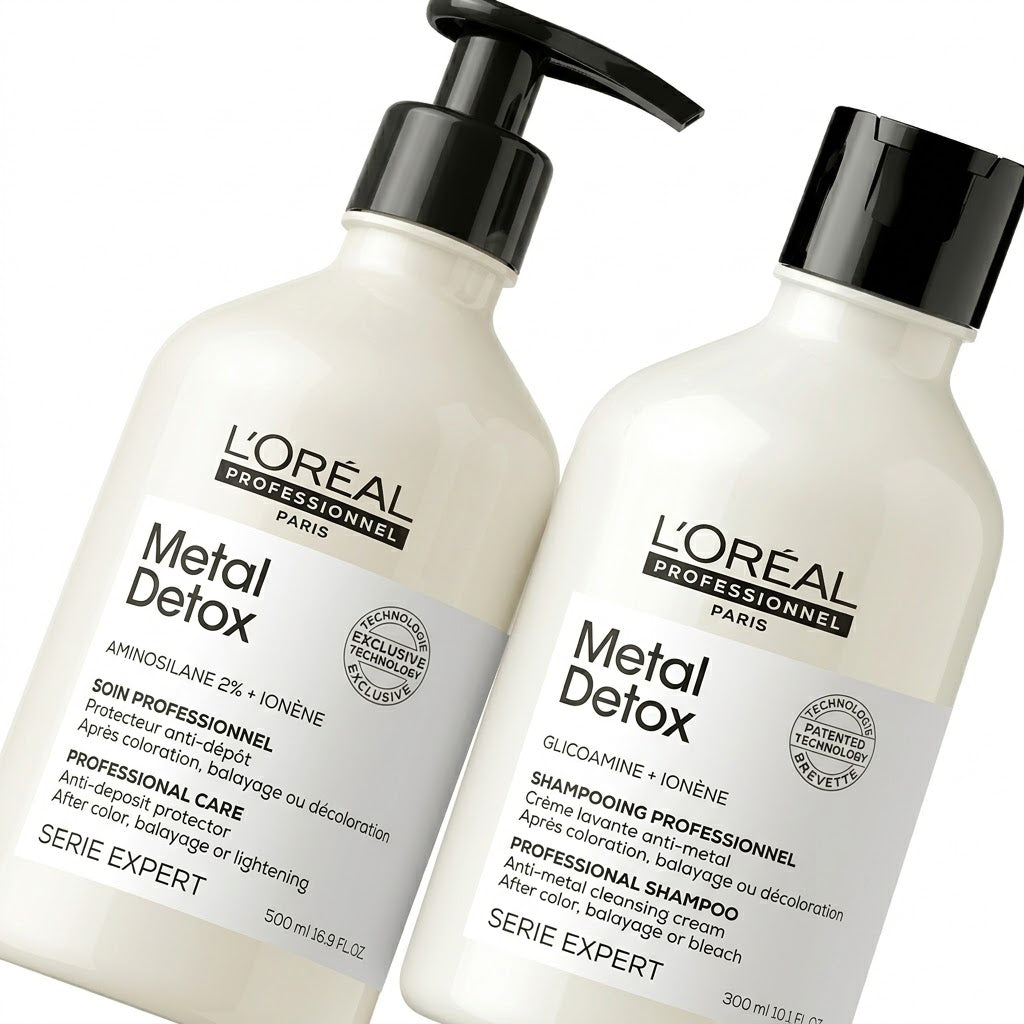 Duo L'Oréal Metal Detox Glicoamine + Ionène – Shampoo y Tratamiento Anti-Metales