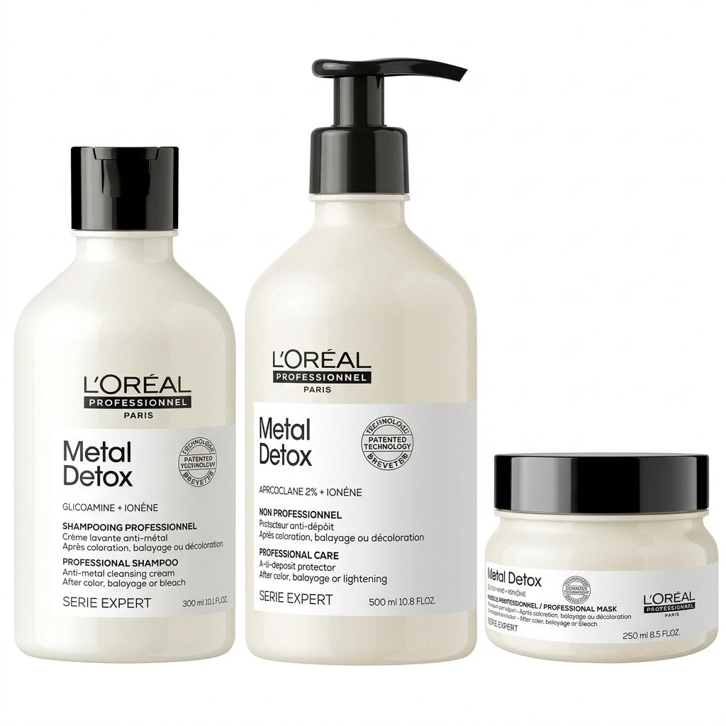 Sistema L'Oréal Metal Detox – Shampoo, Tratamiento y Mascarilla Anti-Metales