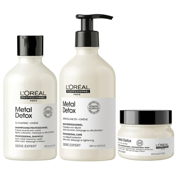 Sistema L'Oréal Metal Detox – Shampoo, Tratamiento y Mascarilla Anti-Metales