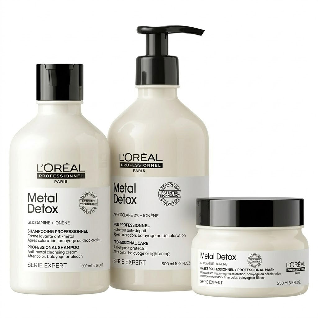 Sistema L'Oréal Metal Detox – Shampoo, Tratamiento y Mascarilla Anti-Metales