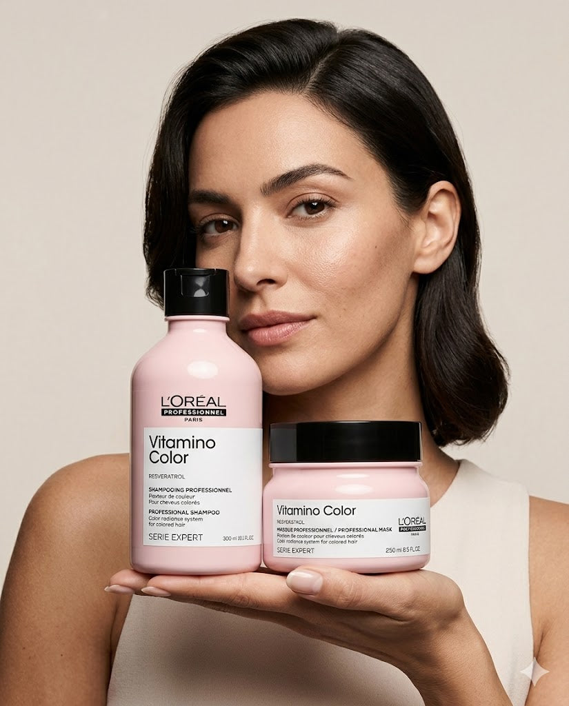 Duo L'Oréal Vitamino Color Resveratrol – Shampoo y Mascarilla Protección de Color 300 ml + 250 ml